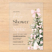 Winter Boog Baby Shower Acryl Uitnodigingen (Voorkant)