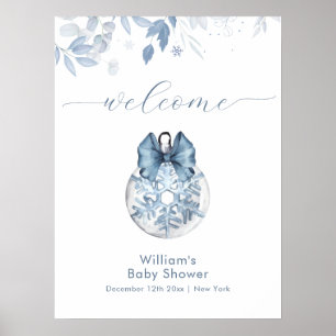 Winter Boog Sneeuwvlok Ornament Baby Shower Welkom Poster