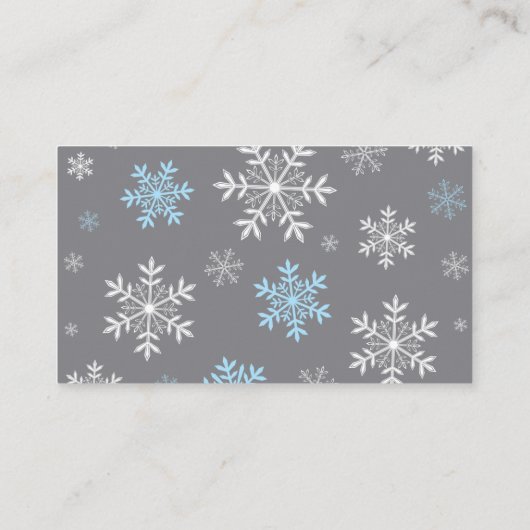Winter Book Request Baby shower Blue Card Insert Informatiekaartje (Achterkant)
