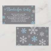 Winter Book Request Baby shower Blue Card Insert Informatiekaartje (Voorkant / Achterkant)
