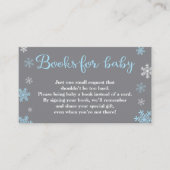 Winter Book Request Baby shower Blue Card Insert Informatiekaartje (Voorkant)