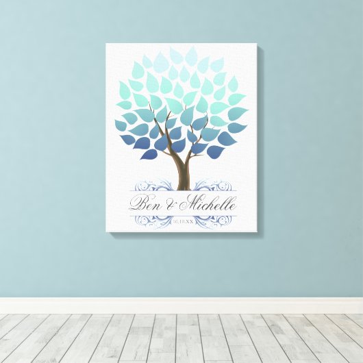 Winter Boom -50 Handtekening Canvas Gastboek (Insitu (Houten vloer))