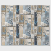 Winter Boom Abstract Geometrisch Patroon Cadeaupapier (Vlak)