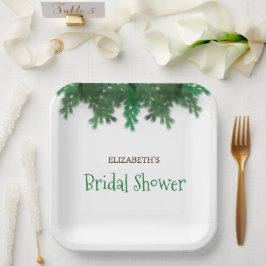 Winter Boom Bruidsmeisjesfeest Papieren Bordje