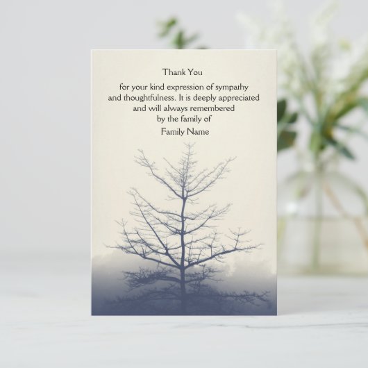 Winter Boom Hartelijk dank Bedankkaart (Staand voorkant)