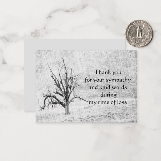 Winter Boom Hartelijk dank Notitiekaartje (Voorkant / Achterkant in situ)