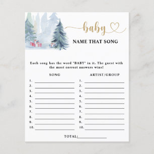 Winter-boom Naam van het baby shower-spel