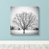 Winter Boom Opgespannen Canvasprint Canvas Afdruk (Insitu (Houten vloer))