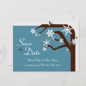 Winter Boom Sneeuwvlok Save the Date Aankondiging (Voorkant / Achterkant)