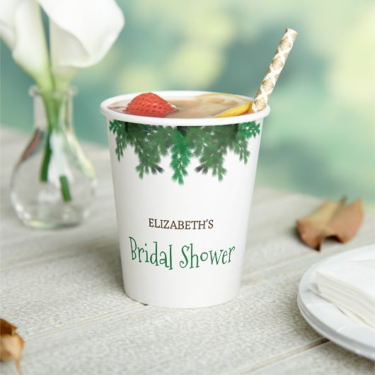 Winter Boomtakken Bruidsmeisjesfeest Papieren Bekers (Insitu)