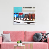 Winter Boots All in a Row - Martha's Vineyard Canvas Afdruk (Insitu (Woonkamer))