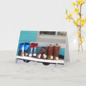 Winter Boots All in a Row - Martha's Vineyard Kaart (Gele Bloem)