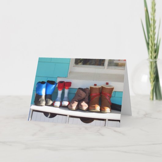 Winter Boots All in a Row - Martha's Vineyard Kaart (Voorkant)