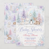 Winter Bos Baby Borrel Kaart (Voorkant / Achterkant)