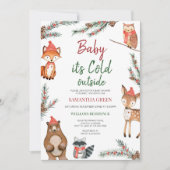 Winter Bos Baby Borrel Kaart (Voorkant)