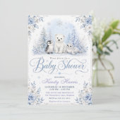 Winter Bos Baby Borrel Kaart (Staand voorkant)