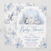 Winter Bos Baby Borrel Kaart (Voorkant / Achterkant)