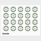 Winter Bos Baby Borrel Ronde Sticker (Vel)