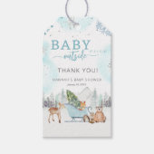 Winter Bos Baby Het Is Koud Buiten Baby Shower Cadeaulabel (Voorkant)