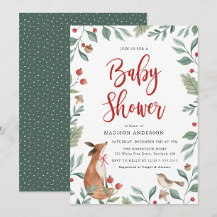 Winter Bos Baby Shower Kaart
