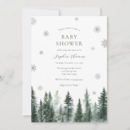 Winter Bos Baby Shower Uitnodiging