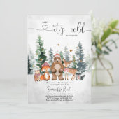 Winter Bos Baby Shower Uitnodiging (Staand voorkant)