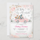 Winter Bos Baby Shower Uitnodiging (Voorkant)