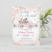 Winter Bos Baby Shower Uitnodiging (Staand voorkant)