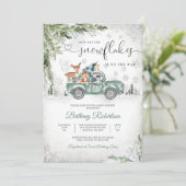 Winter Bos Baby Shower Uitnodiging (Staand voorkant)