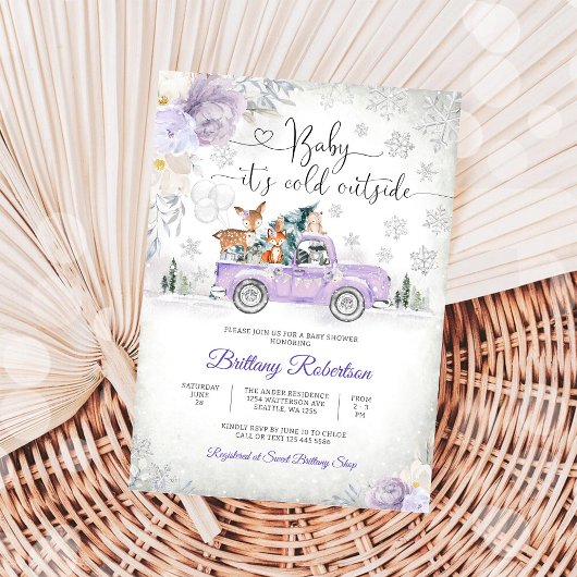 Winter Bos Baby Shower Uitnodiging