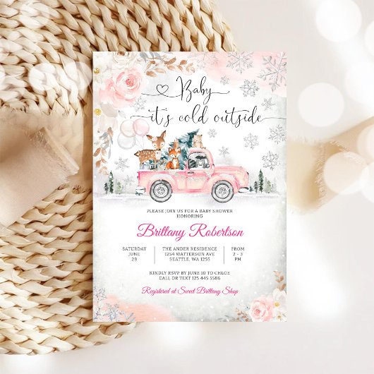 Winter Bos Baby Shower Uitnodiging