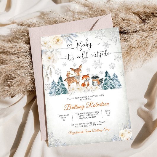Winter Bos Baby Shower Uitnodiging