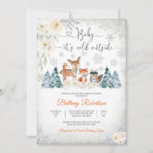 Winter Bos Baby Shower Uitnodiging (Voorkant)