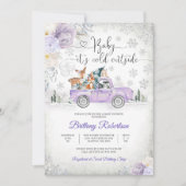 Winter Bos Baby Shower Uitnodiging (Voorkant)