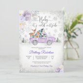 Winter Bos Baby Shower Uitnodiging (Staand voorkant)