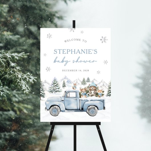Winter Bos Baby Shower Welkom Bord Poster