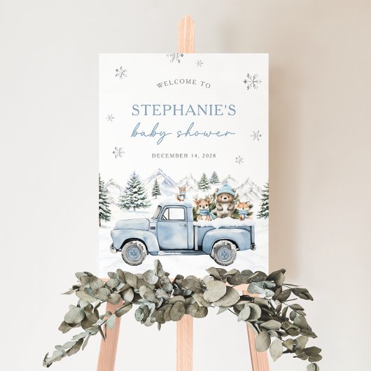 Winter Bos Baby Shower Welkom Bord Poster