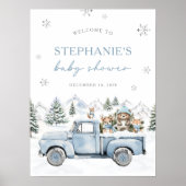 Winter Bos Baby Shower Welkom Bord Poster (Voorkant)