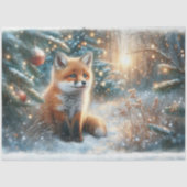 Winter Bos Baby Vos Knutsel Decoupage Tissuepapier (Voorkant)