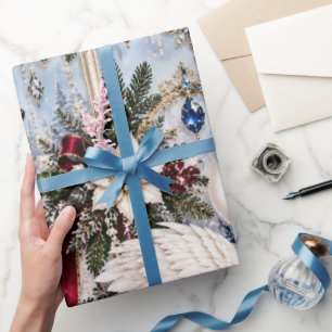 Winter Bos Bevroren Periwinkle Kerstverpakking Cadeaupapier