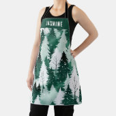 Winter Bos Bomen Sneeuw Feestelijke Kerst Keuken Schort (Insitu)