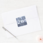 Winter Bos Bruidsdouche in Navyblauw met Waterverf Vierkante Sticker (Envelop)