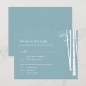 Winter Bos Bruiloft RSVP/Antwoordkaart RSVP Kaartje (Voorkant / Achterkant)