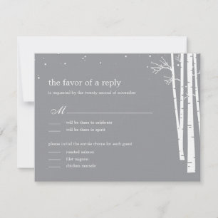 Winter Bos Bruiloft RSVP/Antwoordkaart RSVP Kaartje