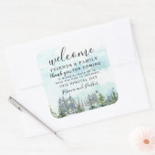 Winter Bos Bruiloft Welkom gunst dank u Vierkante Sticker (Envelop)