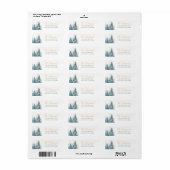 Winter bos dennenbomen adres etiket (Full Sheet)