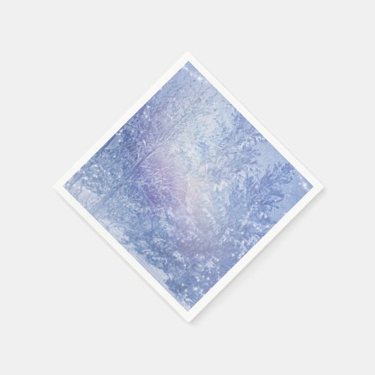 Winter Bos Dennenbomen Sneeuwvlokken Elegant Feest Servet (Hoek)