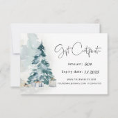 Winter bos dennenboom Kerstcadeau Certificaat (Voorkant)