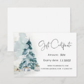 Winter bos dennenboom Kerstcadeau Certificaat (Voorkant / Achterkant)