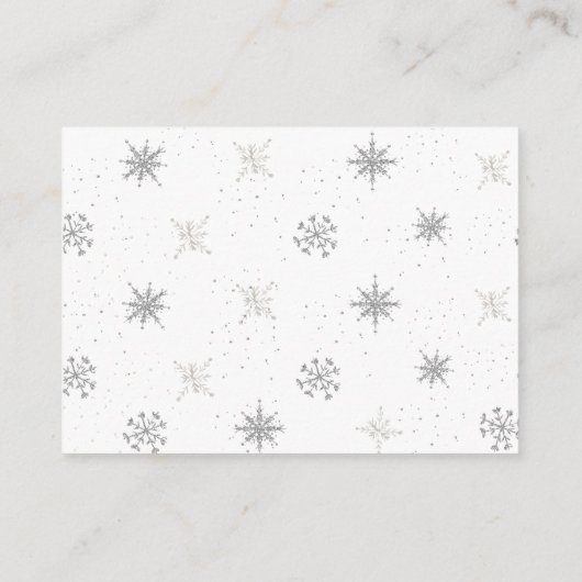 Winter Bos Dier, Luier Raffle Ticket Informatiekaartje (Achterkant)